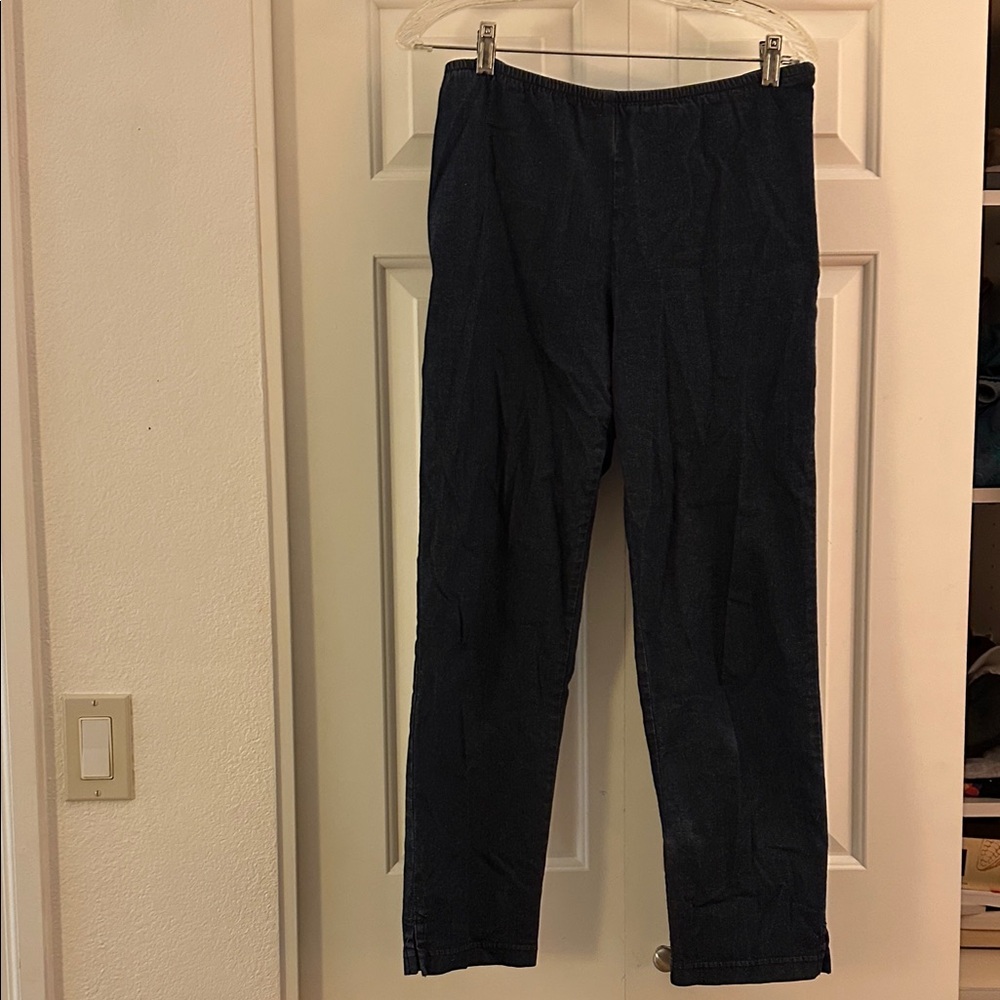 Eileen Fisher womens stretch jean ankle length straight leg pant. Size small